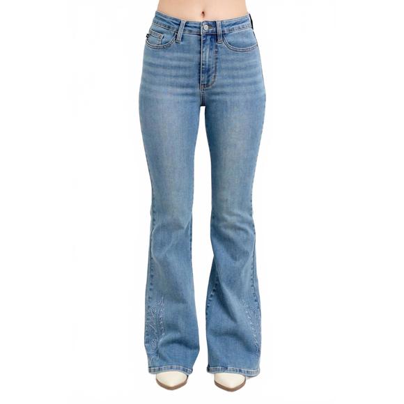 Judy Blue Denim - NEW JUDY BLUE western embroidered flare jeans in medium wash. Never Worn!